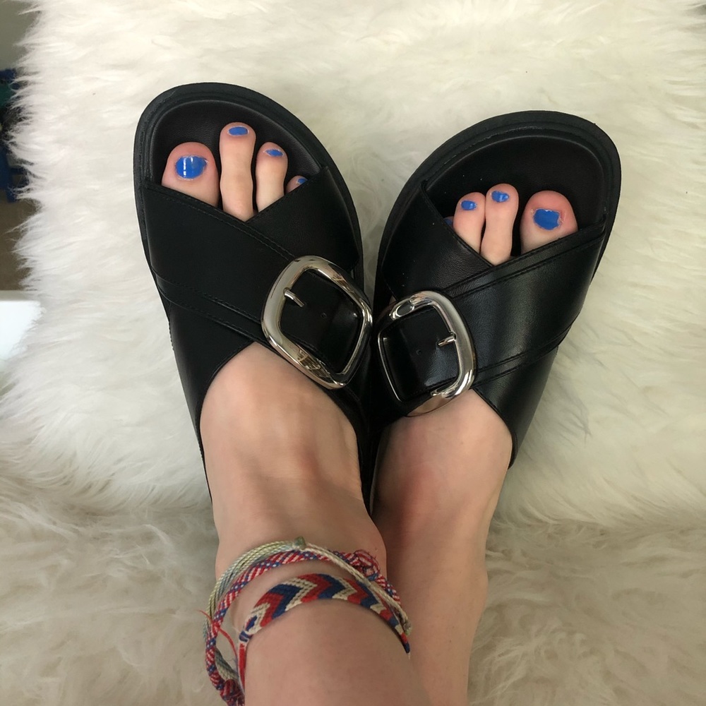 Topshop Romeo Black Buckle Sandals